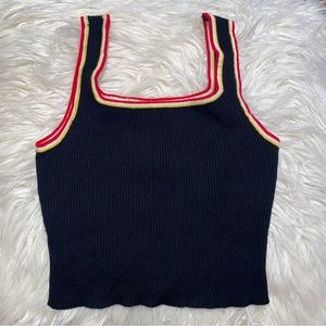 Black ribbed crop top